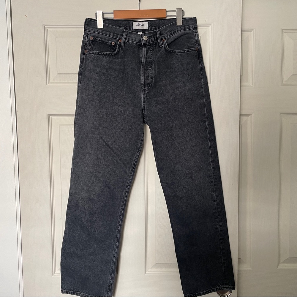 Agolde Women's Straight Leg Jeans - Dark Gray